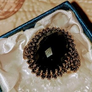 BLACK ONYX MARQUSITE RING